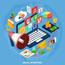 what is digital marketing concept with social media, email marketing, online advertising, and analytics tools